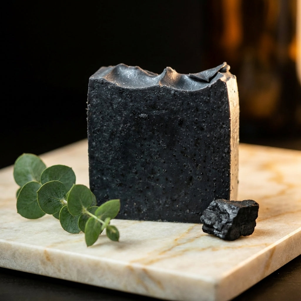 The Obsidian Detox-  Activated Charcoal - Tea Tree, Eucalyptus, Peppermint Essential Oil.