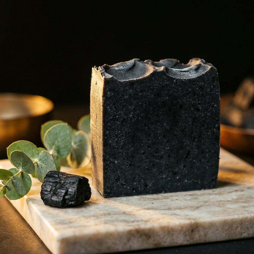 The Obsidian Detox-  Activated Charcoal - Tea Tree, Eucalyptus, Peppermint Essential Oil.