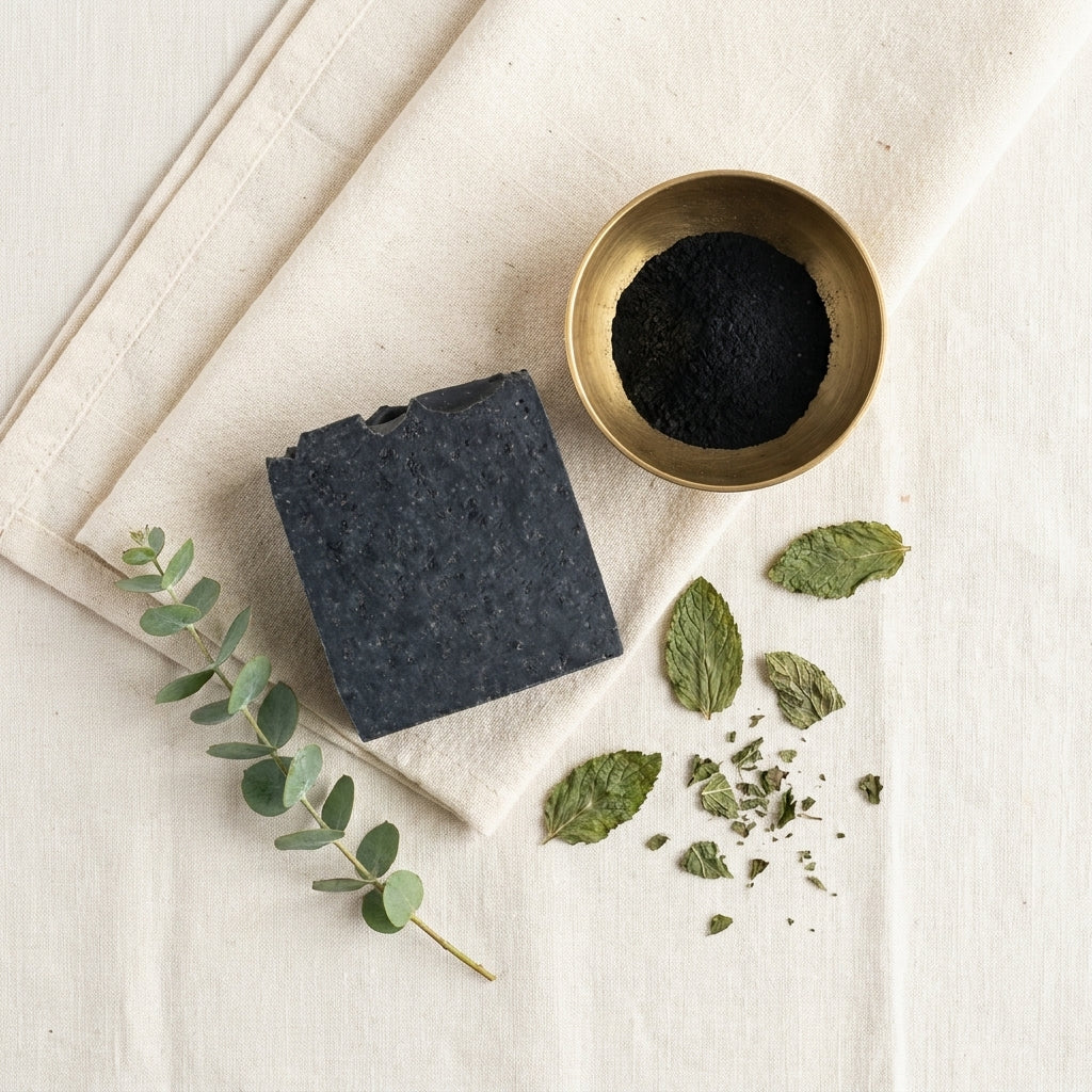 The Obsidian Detox-  Activated Charcoal - Tea Tree, Eucalyptus, Peppermint Essential Oil.