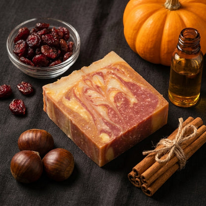 Reliquary No. 1 — The Alchemist's Harvest - Pumpkin Oud, Spiced Cranberry, Vanilla Chestnut Fragrance Oil - Kaolin Clay