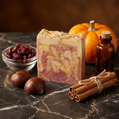 Reliquary No. 1 — The Alchemist's Harvest - Pumpkin Oud, Spiced Cranberry, Vanilla Chestnut Fragrance Oil - Kaolin Clay