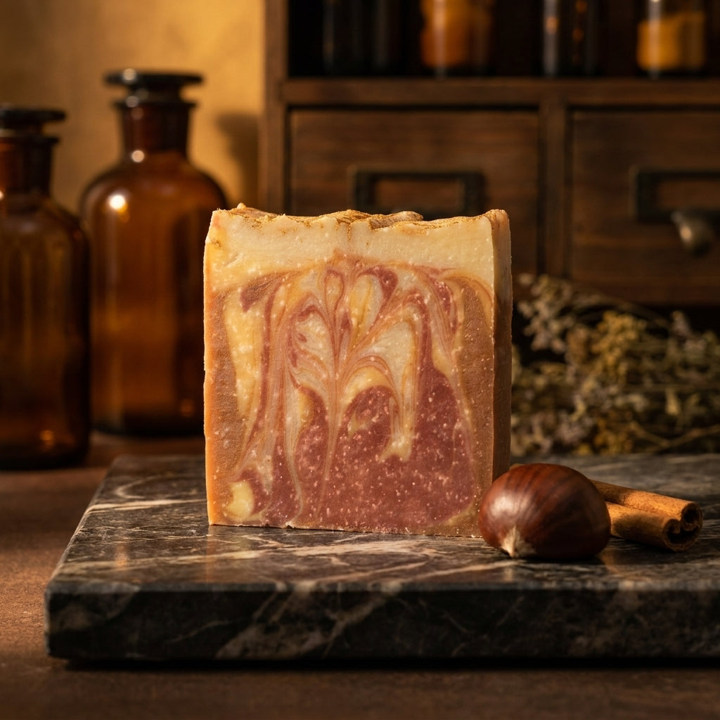 Reliquary No. 1 — The Alchemist's Harvest - Pumpkin Oud, Spiced Cranberry, Vanilla Chestnut Fragrance Oil - Kaolin Clay
